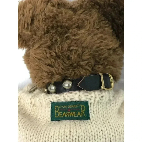 Vtg Boyds Bear Archive Series 1364 13" 90's Bearwear sweater & studded collar - Picture 5 of 7